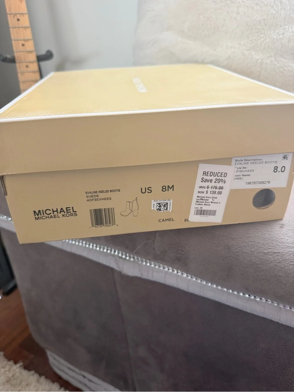 Michael Kors Camel Shoe Storage Box with Branded Logo